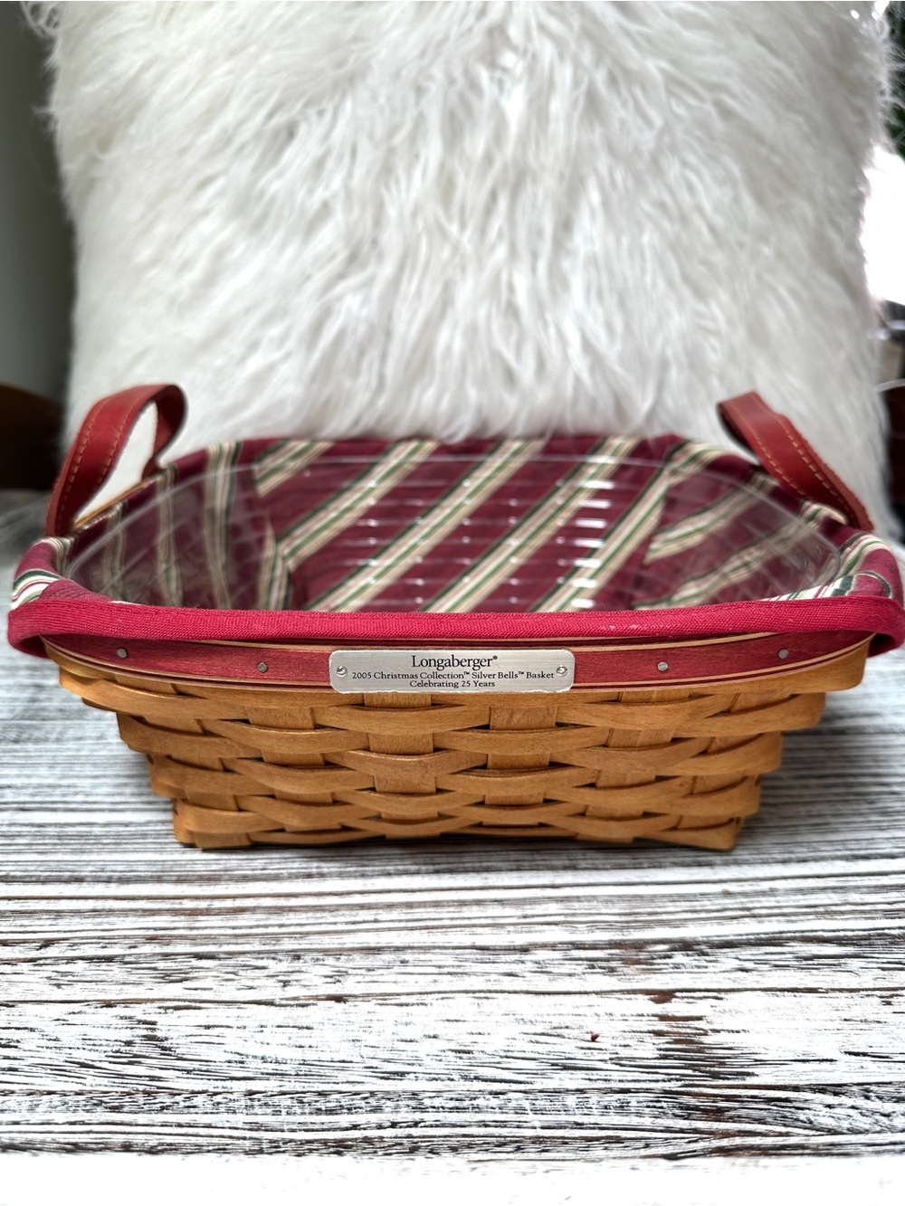 Longaberger 2005 Christmas Collection™ Silver Bells Basket Celebrating 25 Years